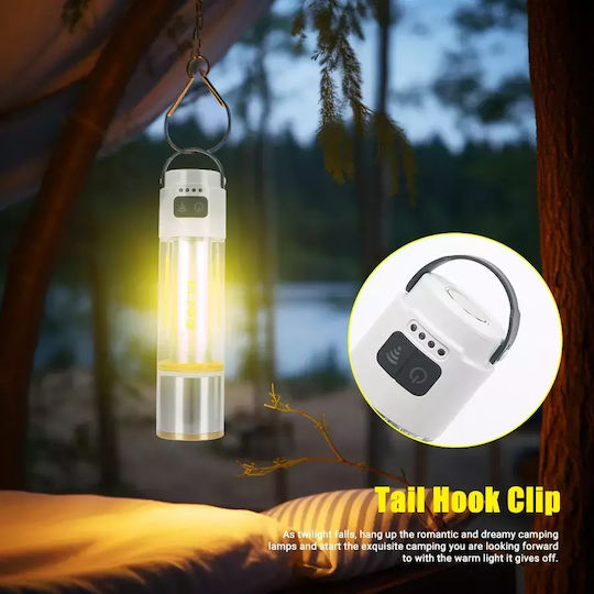Led Laterne Batterie für Camping mit Taschenlampe 2000lm Weiße