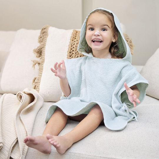 Meyco Πόντσο Μπάνιου Wavy – Grey Blue – 1-3 Years