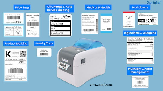 Xprinter Εκτυπωτής Ετικετών USB, Ethernet