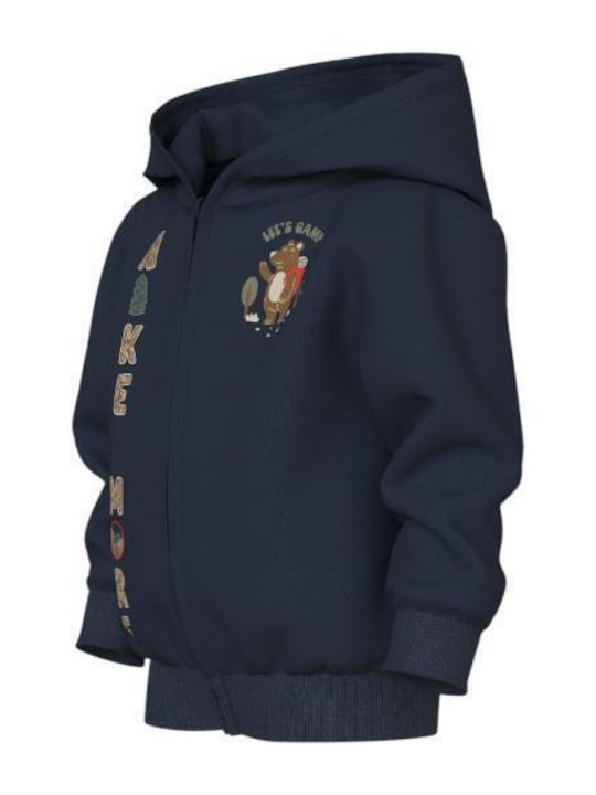 Kids Sweatshirt Cardigan with Hood Blue