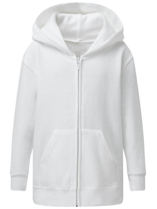 Kids Sweatshirt Cardigan with Pockets White
