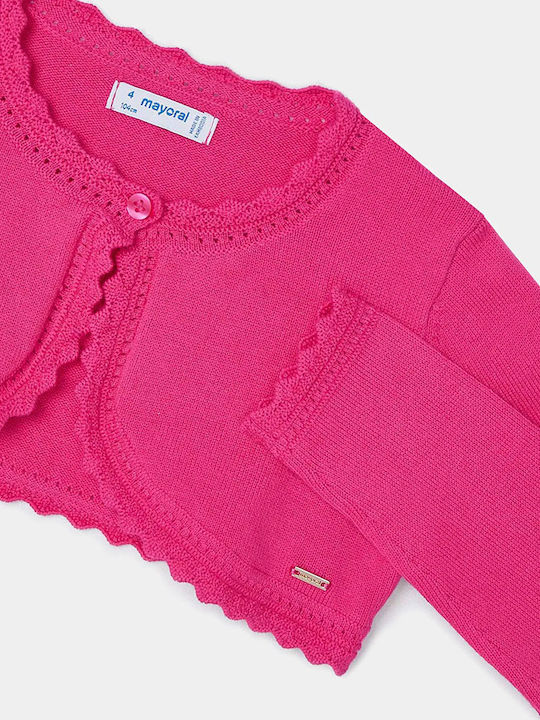 Kinderstrickjacke Baumwolle Fuchsie
