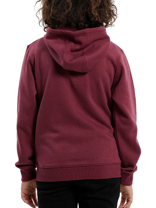 Kids Sweatshirt Cardigan Cotton with Hood Burgundy