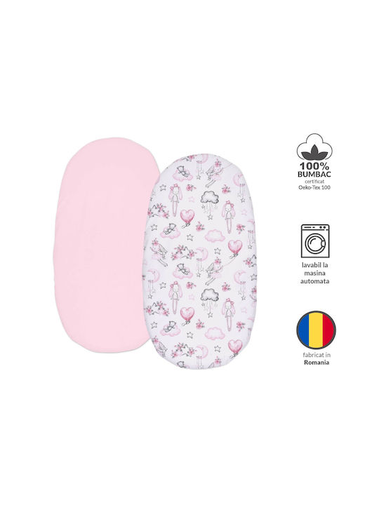 Kidizi Seturi de cearșafuri pentru bebeluși Pentru Patut Bumbac cu Cauciuc Roz 45x85buc 2buc