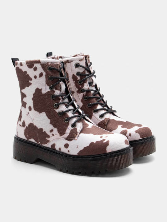 Leder Stiefeletten Damen Braun