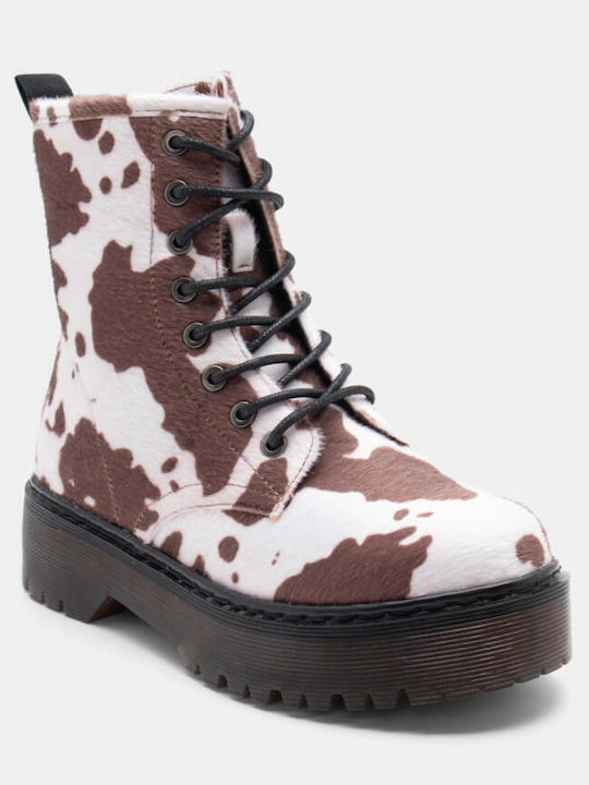 Leder Stiefeletten Damen Braun
