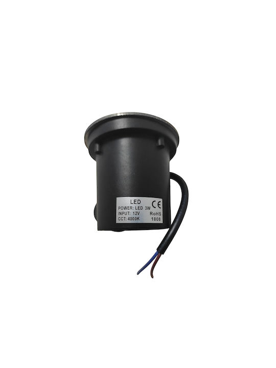 Außenstehlampe Spot Boden LED 3W mit Natürliches Weiß Licht IP65 Schwarz