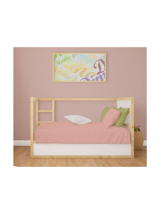 Dimcol Βρεφική Παπλωματοθήκη Bebe Solid Dusty Rose 120x160εκ.