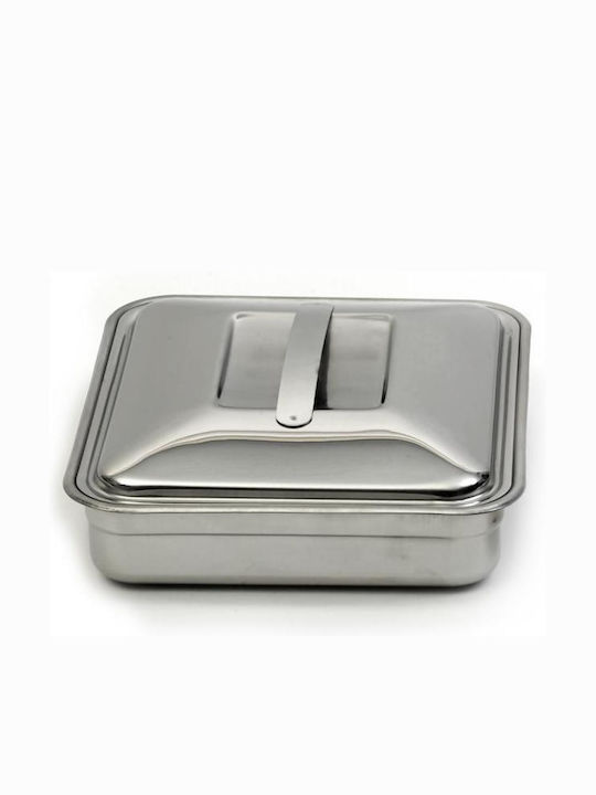 Cook-Shop Ταψί Ορθογώνιο με Καπάκι από Ανοξείδωτο Ατσάλι 35x40cm