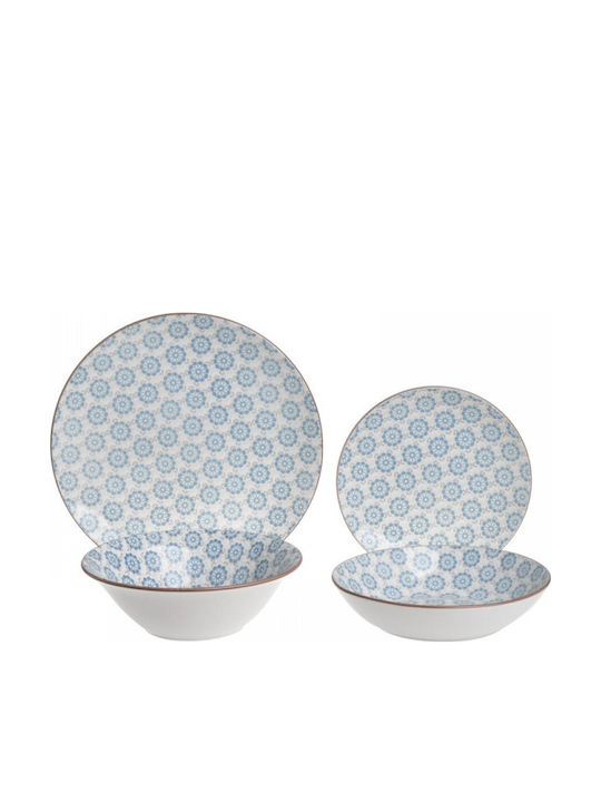 Click Blue / White Porcelain Dinnerware Set 19pcs