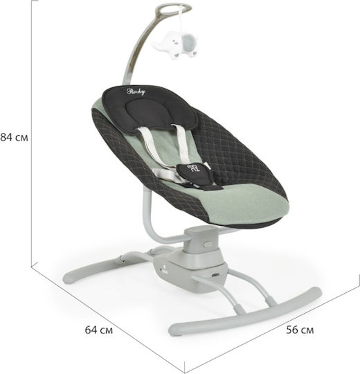 Moni Elektrisch Baby Relax Schaukel Rocky mit Musik Grün für Kind bis 9kg