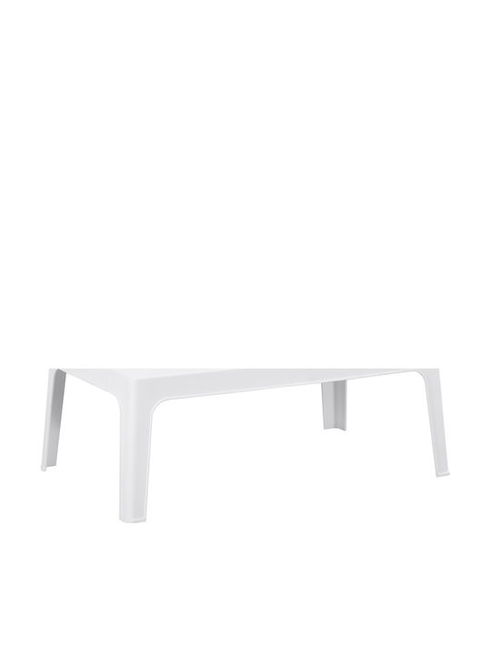 Sleek Sitting Room Outdoor Foldable Polypropylene Table White 99x59.5x39.5cm