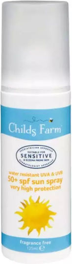 Childs Farm Senstive Skin SPF50 Wasserdichtes Kinder Sonnenschutzmittel Spray für Person 100ml