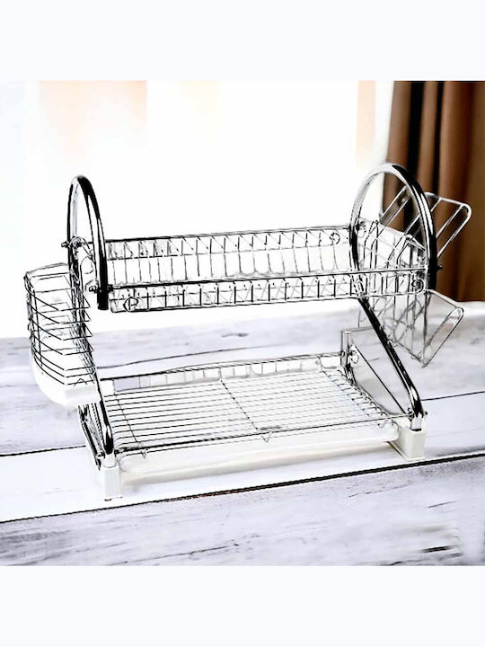 Homestyle Metallic Silver Sink Strainer 47.5x24.5x36cm