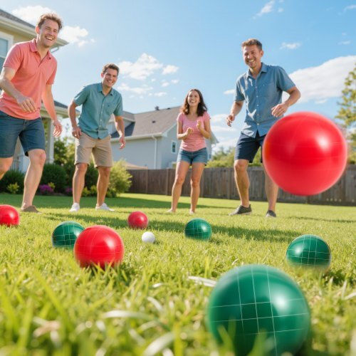 Vevor Bocce Ball Set Bocce Ball Game Set 107 Mm 8 Resin Balls 2 Colors Beach