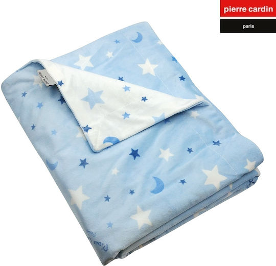 Pierre Cardin Κουβέρτα Αγκαλιάς & Λίκνου Fleece Μπλε Blue 80x110εκ.