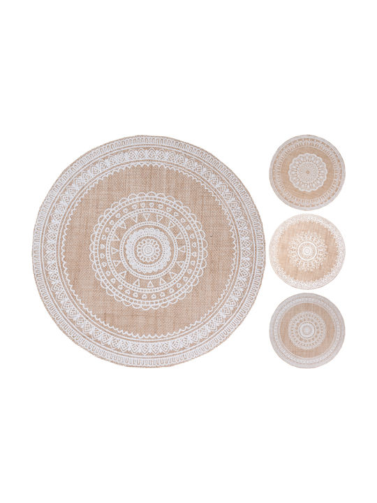 Zaros Platzdeckchen Rund Korbweide Beige 38cm 4Stück