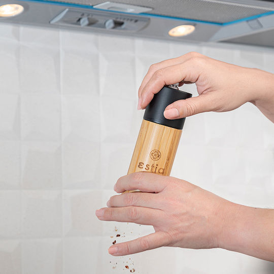 Estia Bamboo Essentials Χειροκίνητος Μύλος Αλατιού Ξύλινος σε Μαύρο Χρώμα 5cm