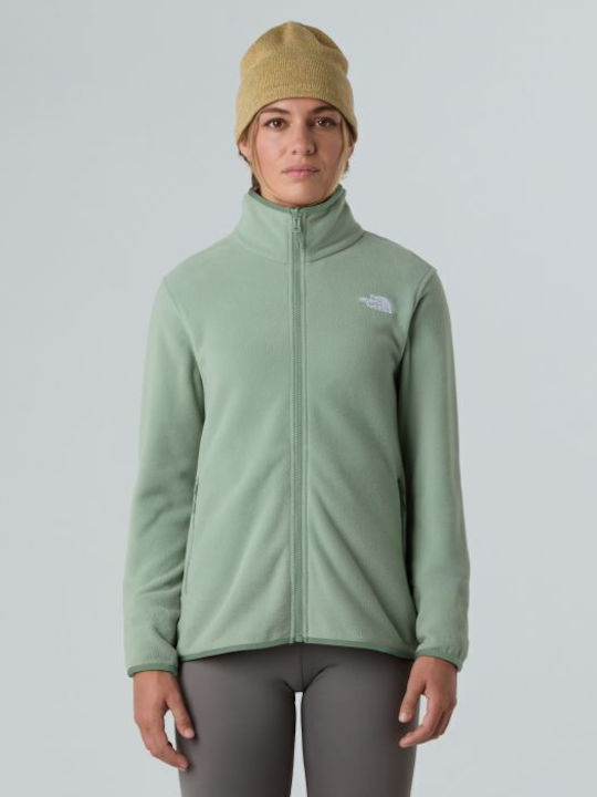 100 Glacier Full Women's Cardigan with Zipper Slate Moss