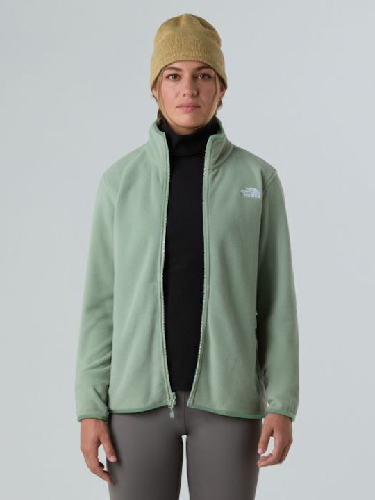 100 Glacier Full Women's Cardigan with Zipper Slate Moss