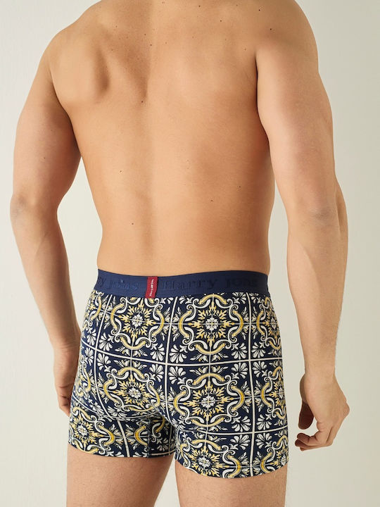Herren Boxershorts Dark Blue mit Mustern 1Packung