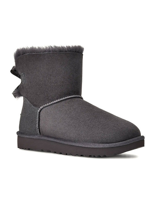 Bailey Bow Mini II Women's Ankle Boots with Fur Obsidian