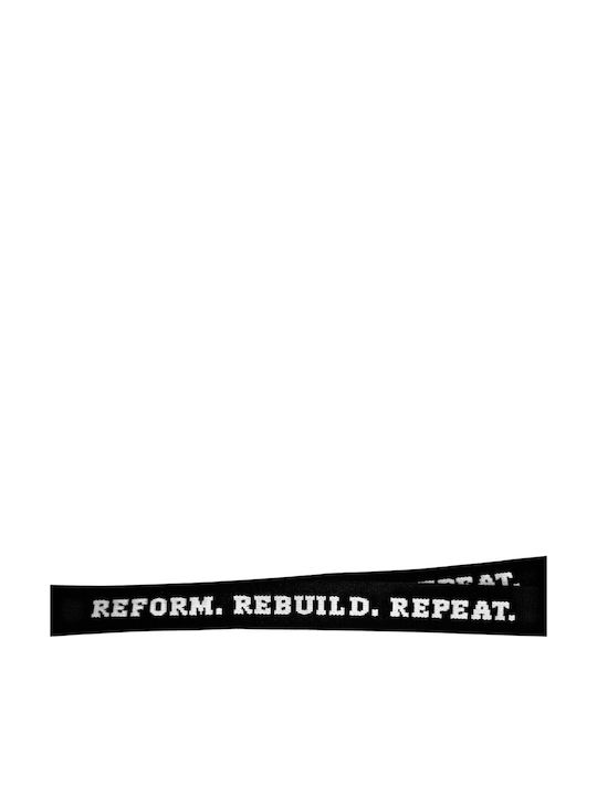 Badboy Woven Keychain Neck Strap Bb-000057 Lanyard Rebuild Reform Repeat Black White Letters
