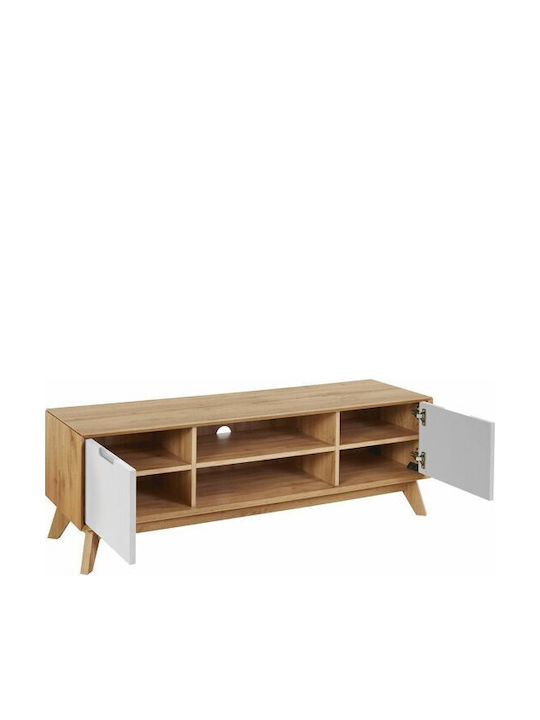 TV-Ständer Dorvou 102 Eiche-Weiß M135xT40xH44cm