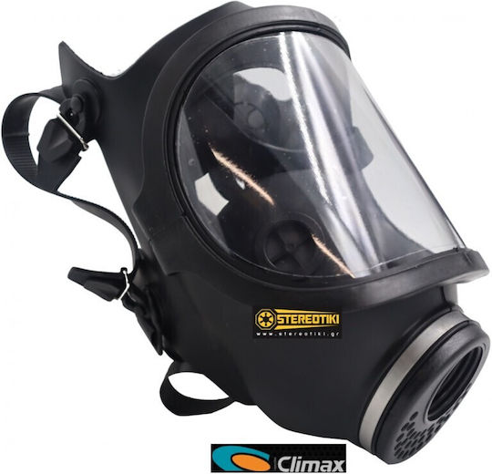 Climax 731c Mască De Protecție Integrală Pentru Gaze Compatibilă Cu Filtre 725 Sau Orice Filtru Cu Filet Conform EN-148/1 Complet Neagră