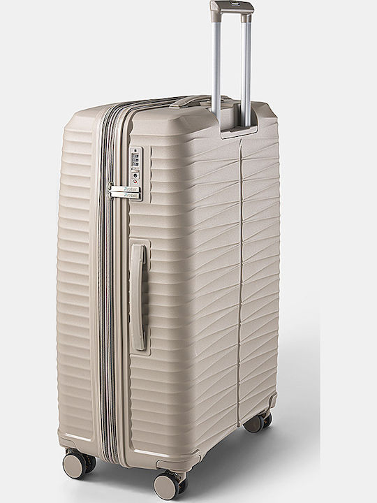 Paulter Large Hard Champagne Suitcase With 4 Wheels Height 76cm