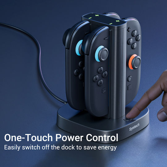 Σταθμός Φόρτισης Syntech Joy-con Nintendo Switch 2 Γρήγορος Φορτιστής 4 1 Led