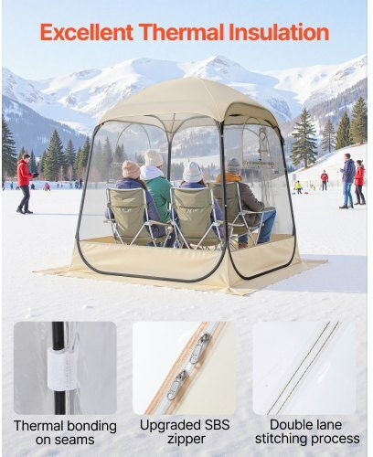 Vevor Winter Camping Tent Pop Up Transparent 160x160x182cm