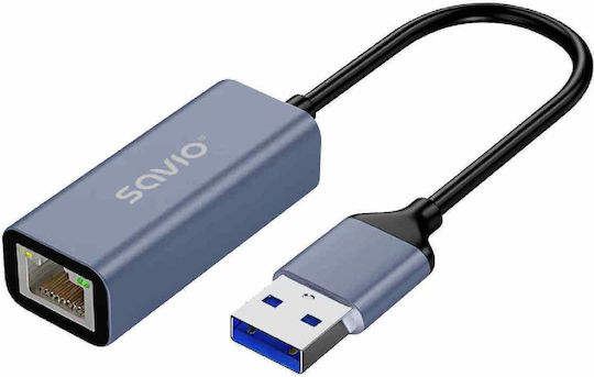 Savio Αντάπτορας Δικτύου USB με Ενσύρματη Σύνδεση Gigabit Ethernet