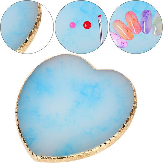 Base Palette for Mixing Material Heart Shape Blue