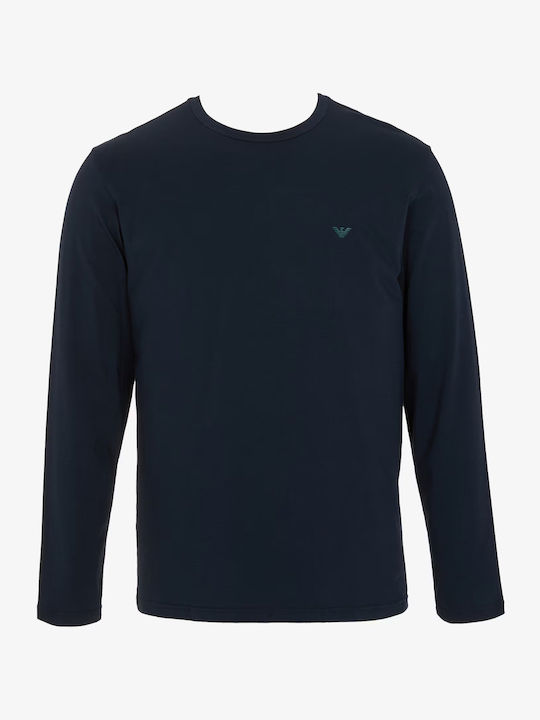 Emporio Armani Men's Winter Pajamas Set Armani Blue-pine