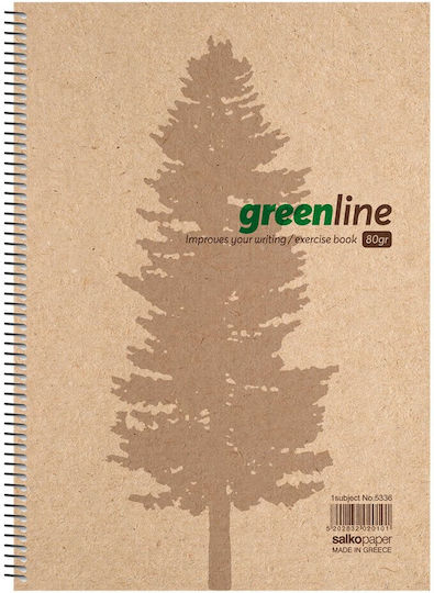 Salko Paper Spiral Caiet Cu dungi A4 120 de Foi 4 de Subiecte Greenline 1buc (Diverse modele/culori)