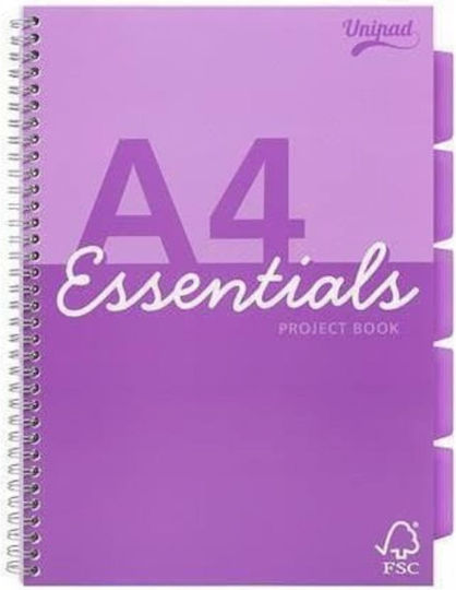 Τετραδιο Διπλο Σπιραλ A4 Unipad Essentials Τρυπες 200σελ 60 Gsm 2 Χρωματα Ασορτι Pukka