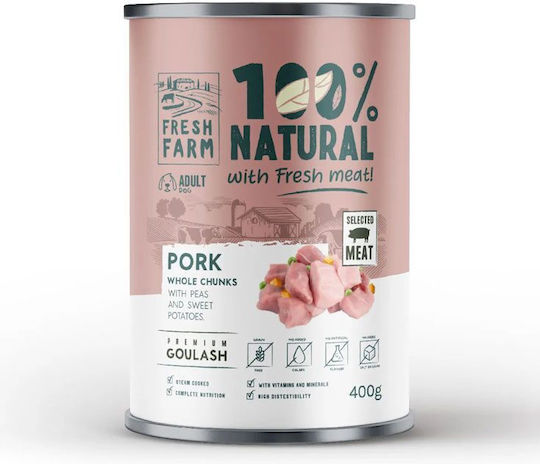 Fresh Farm Complete Wet Food Dogs with Pork, Meat and Salmon 400gr