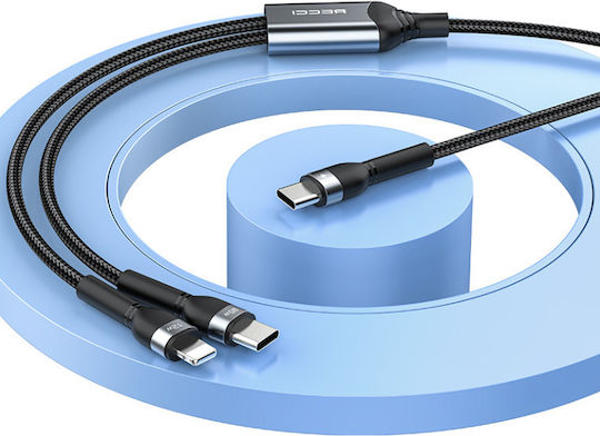 Recci USB към Type-C / Lightning Кабел 2.4Спецификация Черен 1.2м (RTC-T16)