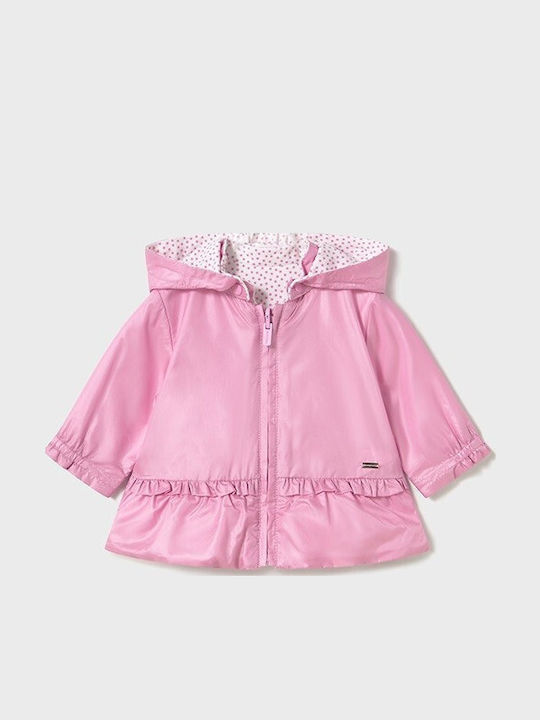 Kids' Casual Jacket Windproof Double Sided with Hood Pink