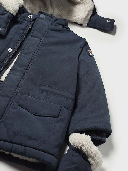 Kids' Parka with Hood Navy Blue