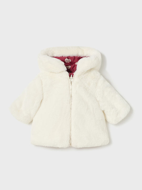 Kids' Casual Jacket Short Double Sided with Lining & Hood Burgundy