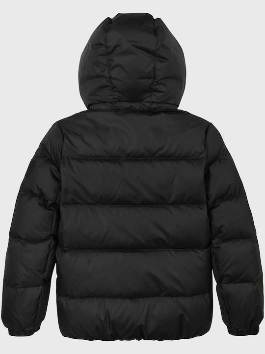 Kids' Quilted Jacket Short with Hood Black Essential