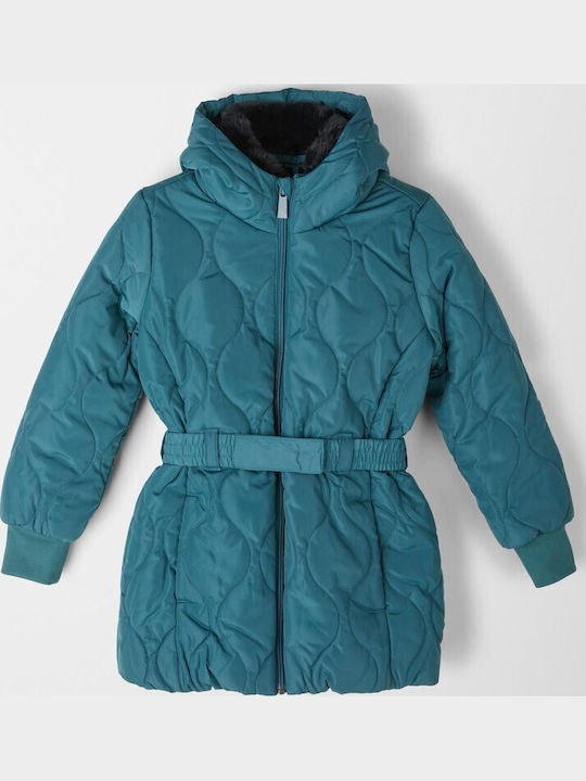 Kids' Casual Jacket Long with Hood Petrol