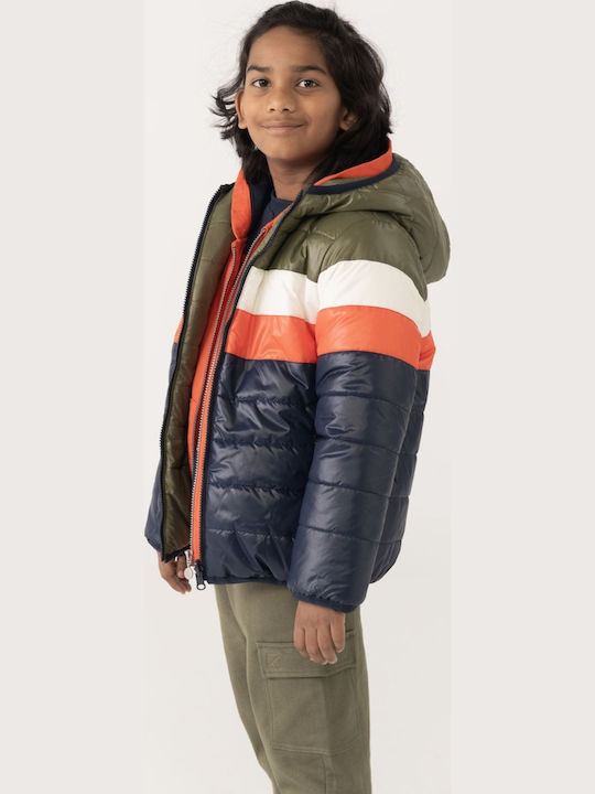 Kids' Casual Jacket Double Sided with Hood Dark Blue