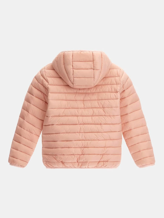 Kinder Steppjacke Kurz mit Kapuze Rosa