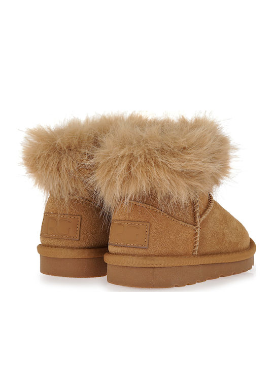 Wildleder Kinderstiefel Tabac Braun
