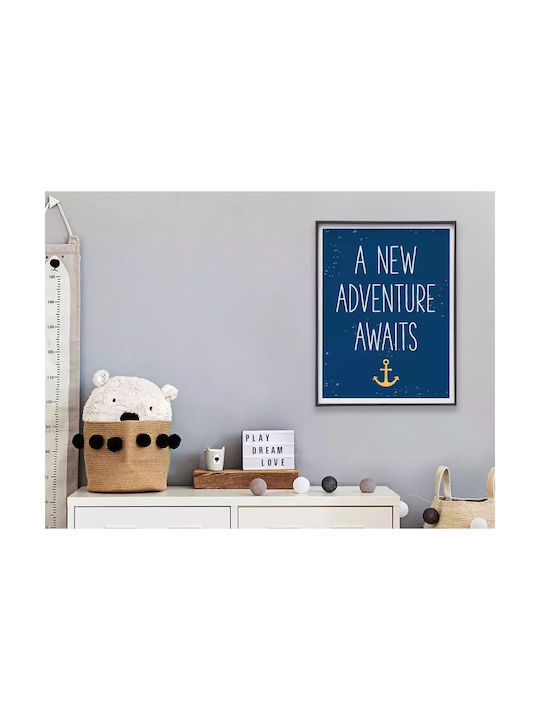 Παιδικό Κάδρο A New Adventure Awaits με Λευκή Κορνίζα από Πλαστικό 21x30εκ.