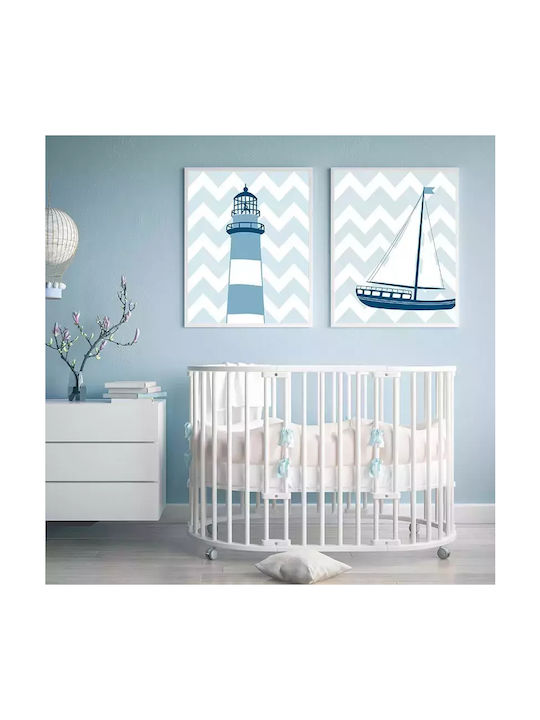 Kids Framed Plastic Wall Painting Little boat 21x30cm