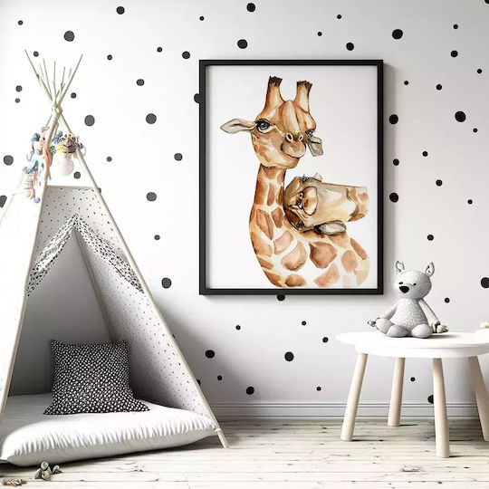 Kids Framed Plastic Wall Painting Giraffes 21x30cm
